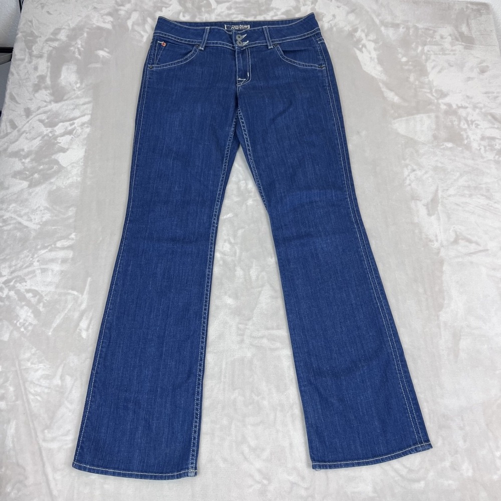 Y2K Hudson Jeans Womens 30 Blue Denim Low Rise Bootcut Flap Pocket Casual